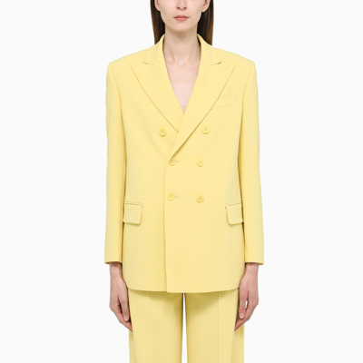 Shop Red Valentino Yellow Double-breasted Blazer