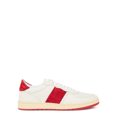 Shop Collegium Pillar Destroyer Off-white Panelled Leather Sneakers In White And Red