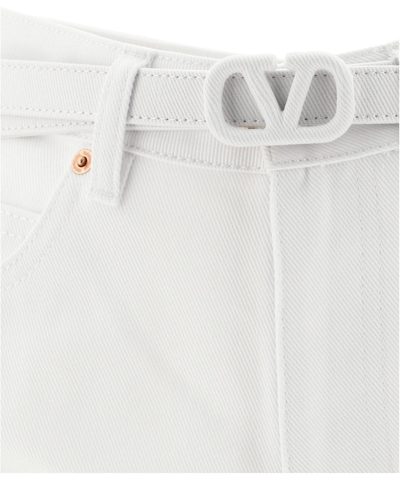 Shop Valentino Palazzo Jeans With Belt In White