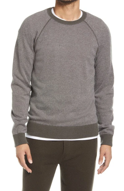 Shop Vince Bird's Eye Wool & Cashmere Pullover In Frog/ Pearl