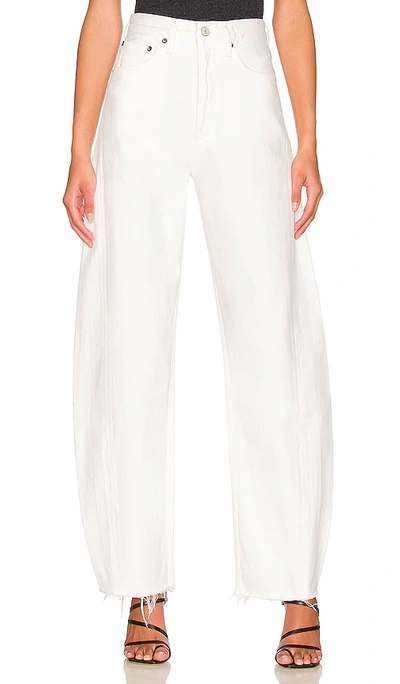 Agolde Pieced Angled Straight-leg Jeans In White
