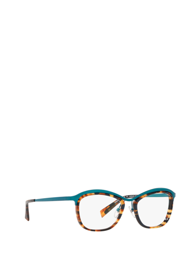 Shop Alain Mikli Eyeglasses In Matte Teal / Spotted Tort Tea
