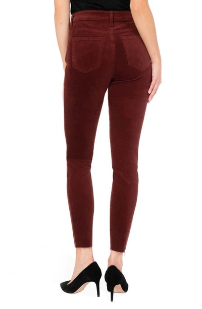 Shop Kut From The Kloth Donna Exposed Button High Waist Ankle Skinny Corduroy Pants In Amber
