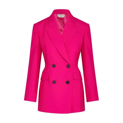 Shop Alexander Mcqueen Blazer In Bobby Pink