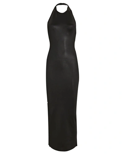Shop Alexander Wang Knit Halter Midi Dress In Black