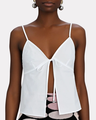 Shop Alexander Wang T Logo Embellished Tie-front Camisole In White