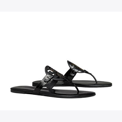 Shop Tory Burch Miller Soft Patent Sandal In Perfect Black