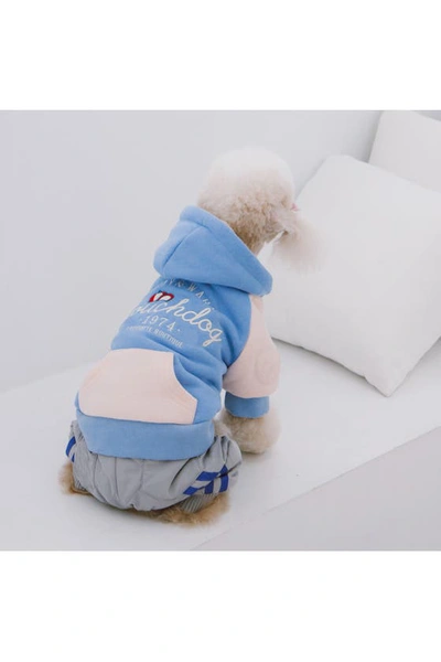 Shop Touchdog Heritage Soft-cotton Fashion Dog Hoodie In Blue