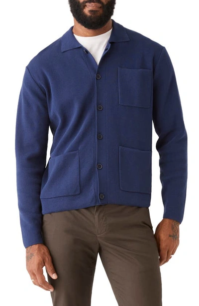 Shop Frank + Oak Mercerized Cotton Chore Jacket In Indigo