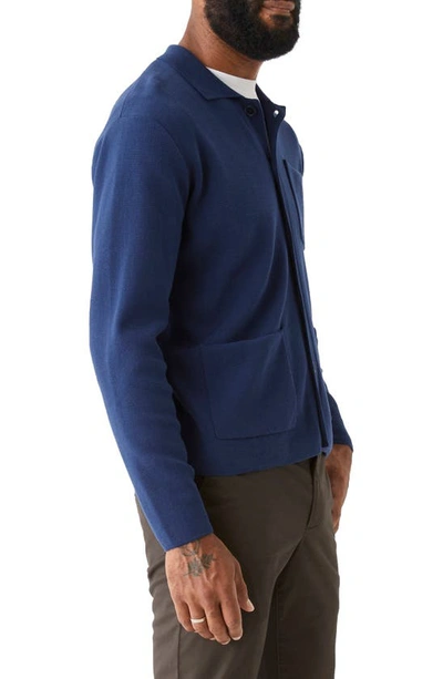 Shop Frank + Oak Mercerized Cotton Chore Jacket In Indigo