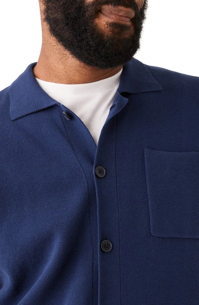 Shop Frank + Oak Mercerized Cotton Chore Jacket In Indigo