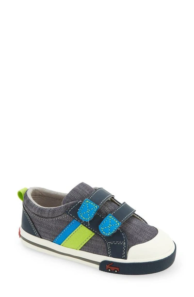 Shop See Kai Run Kids' Russell Sneaker In Gray/blue