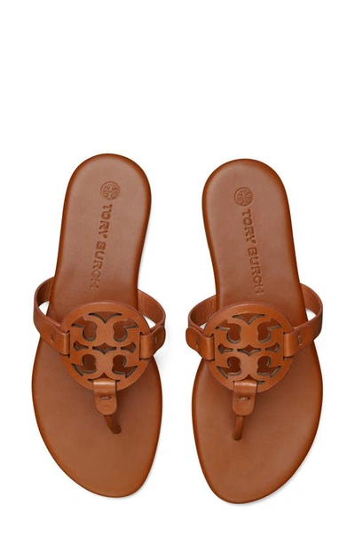 Tory Burch Metal Miller Soft Leather Sandals In Miele