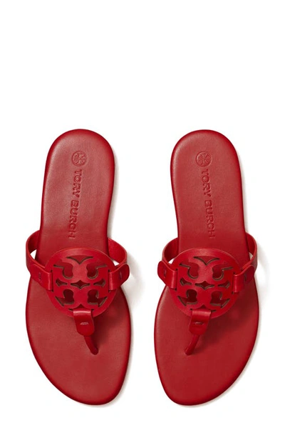 Tory Burch Miller Laser-cut Logo Flip-flops In Tory Red