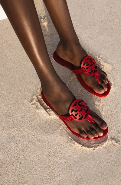 Tory Burch Miller Laser-cut Logo Flip-flops In Tory Red