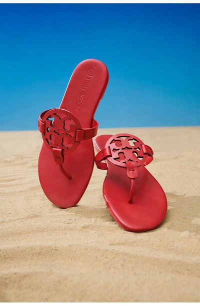 Tory Burch Miller Laser-cut Logo Flip-flops In Tory Red