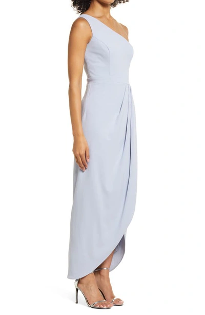 Shop Xscape One-shoulder Scuba Dress In Sky Blue