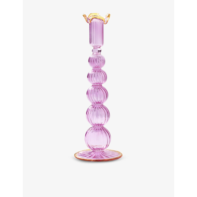 Shop Anna + Nina Multi-coloured Piped Glass Candle Holder 30cm