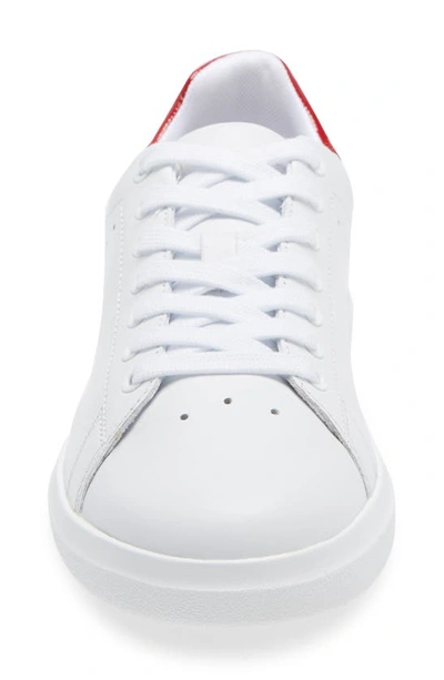 Shop Tory Burch Howell Sneaker In Titanium White / Flare Red