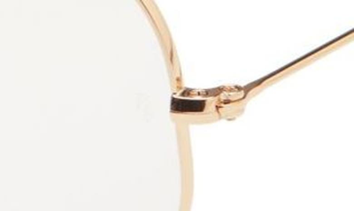 Ray Ban 58mm Blue Light Blocking Metal Aviator Everglasses In Shiny Gold