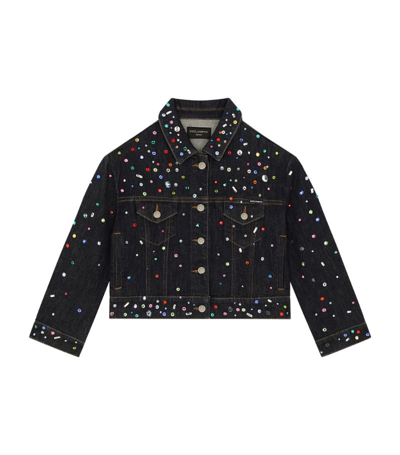 Shop Dolce & Gabbana Kids Embellished Denim Jacket (2-6 Years) In Multi