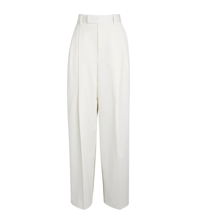 Shop Partow Pleated Two-tone Bailey Trousers In Ivory