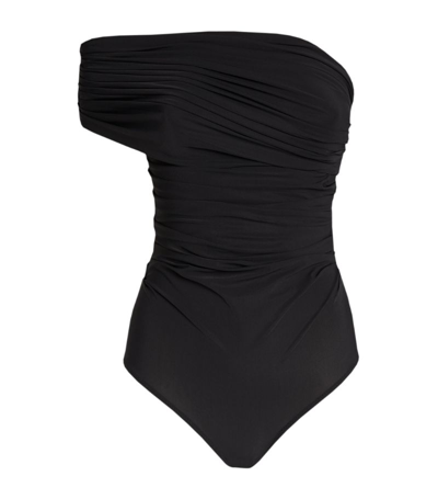 Shop Goldsign Asymmetric Ayers Bodysuit In Black