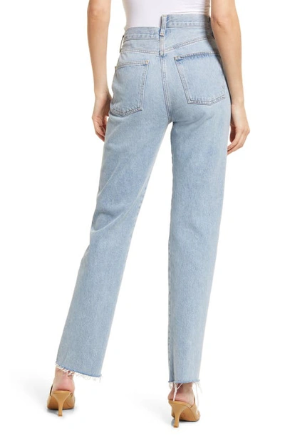 Shop Agolde Crisscross High Waist Organic Cotton Jeans In Dimension