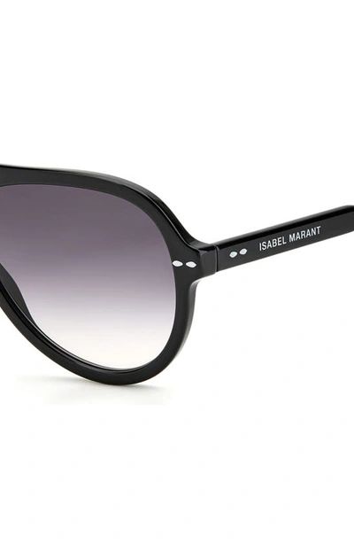 Shop Isabel Marant 59mm Gradient Aviator Sunglasses In Black/ Grey Shaded