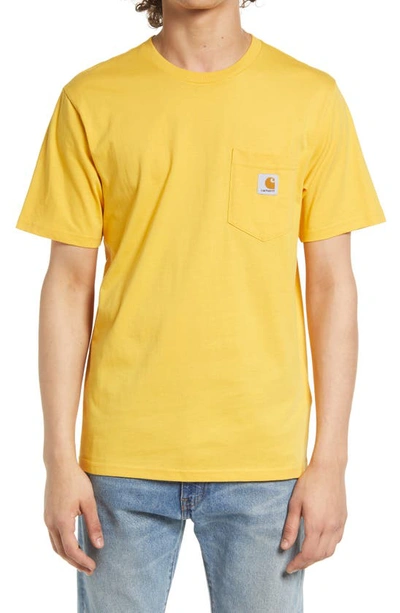 Shop Carhartt Logo Pocket T-shirt In Popsicle