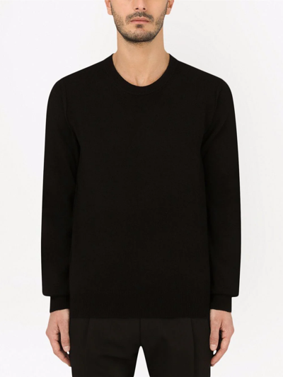 Shop Dolce & Gabbana Fine Knit Cashmere Jumper In Black