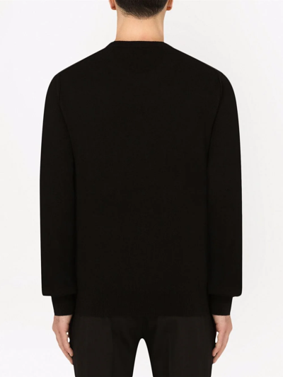 Shop Dolce & Gabbana Fine Knit Cashmere Jumper In Black