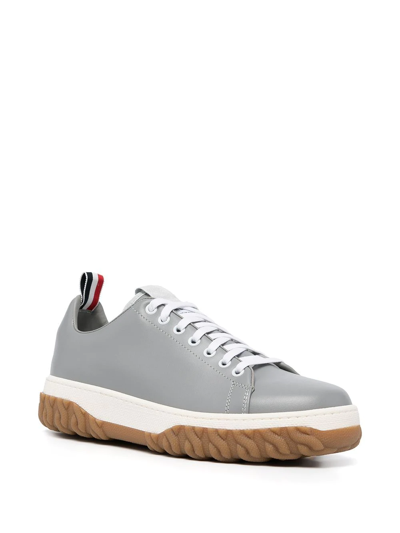 Shop Thom Browne Court Lace-up Sneakers In Grey