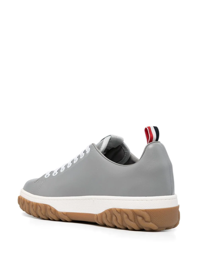 Shop Thom Browne Court Lace-up Sneakers In Grey