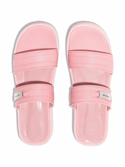 Shop By Far Easy Leather Sandals In Pink