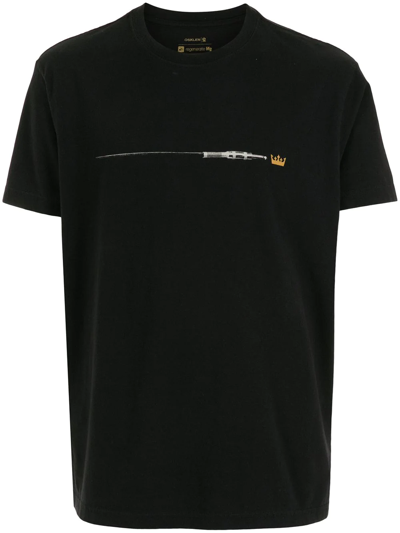Shop Osklen Plug Print Cotton T-shirt In Black