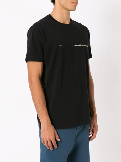 Shop Osklen Plug Print Cotton T-shirt In Black