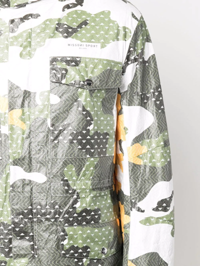 Shop Missoni Camouflage-print Flap-pockets Windbreaker In Grün