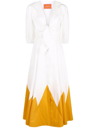 Shop La Doublej Peek-a-boo Graphic-print Dress In White