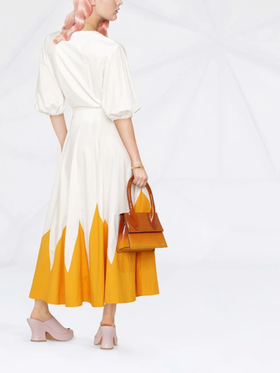 La Doublej Peek-a-boo Tie-front Cotton-poplin Dress In White
