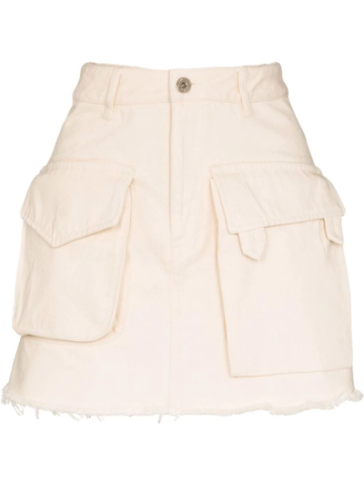 Shop Marques' Almeida Cargo-pocket Mini Denim Skirt In Weiss