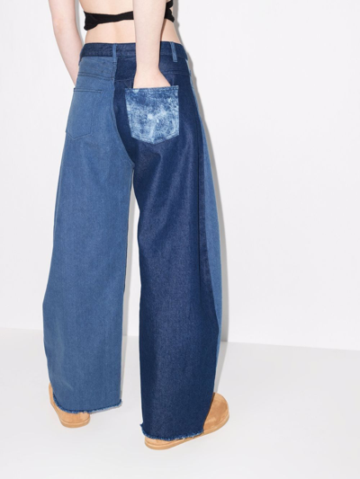 Shop Marques' Almeida Panelled Barrel-leg Jeans In Blau