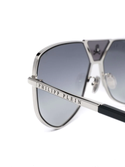 Philipp Plein Power Skull Sunglasses In Silber
