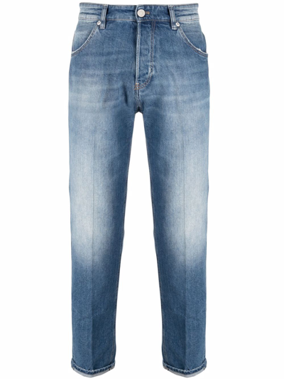 Shop Pt Torino Mid-rise Straight Leg Jeans In Blue