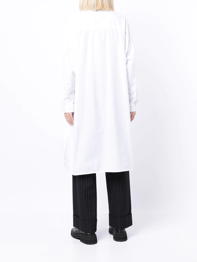 Shop Yohji Yamamoto Graphic-print Longline Shirt In White