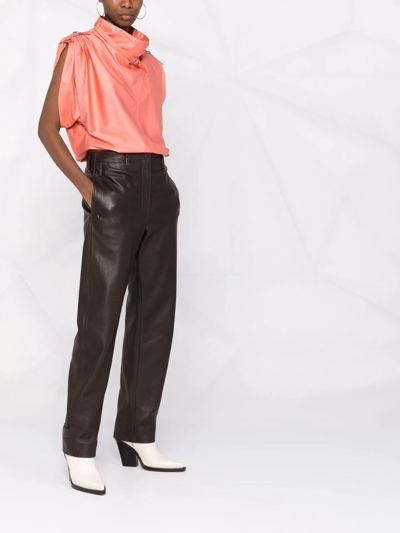 Isabel Marant Belt-detail Funnel-neck Blouse In Pink