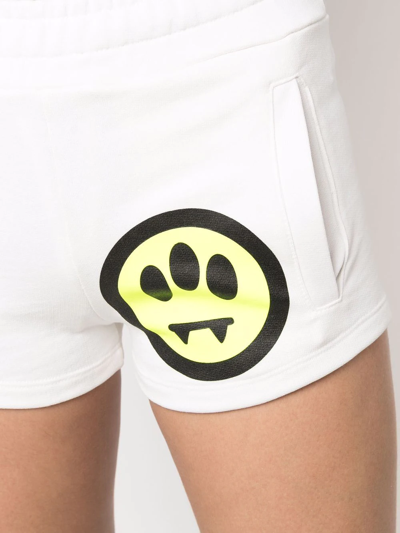 Shop Barrow Logo-print Mini Shorts In Weiss