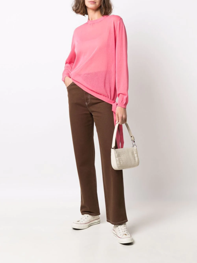 Shop Sara Lanzi Crew-neck Jumper In Rosa