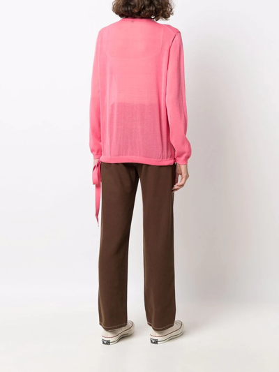 Shop Sara Lanzi Crew-neck Jumper In Rosa