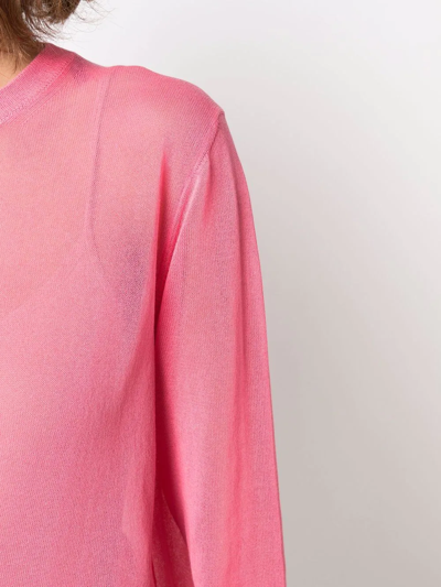 Shop Sara Lanzi Crew-neck Jumper In Rosa